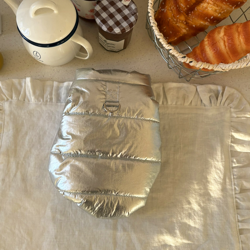 [NEW신상][무료배송] 해피댕댕 글로시패딩 3종 (화이트,핑크,실버) S-XL 5번째