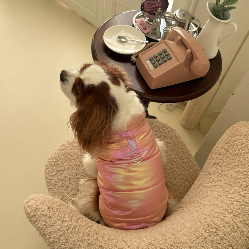 [NEW신상][무료배송] 해피댕댕 글로시패딩 3종 (화이트,핑크,실버) S-XL 13번째