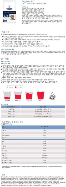 [무료배송] 힐스 캣 Z/D 1.81kg 1번째