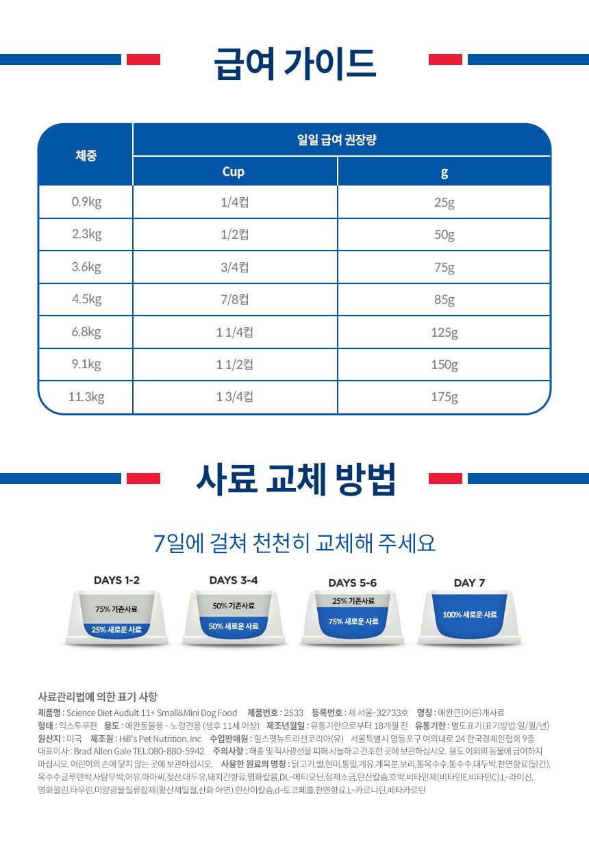 [심쿵펫페어][추가증정] 힐스 독 어덜트11+ 스몰앤미니 2kg  + 어덜트 7+ 스몰포 스튜 치킨&야채 99g  증정 7번째