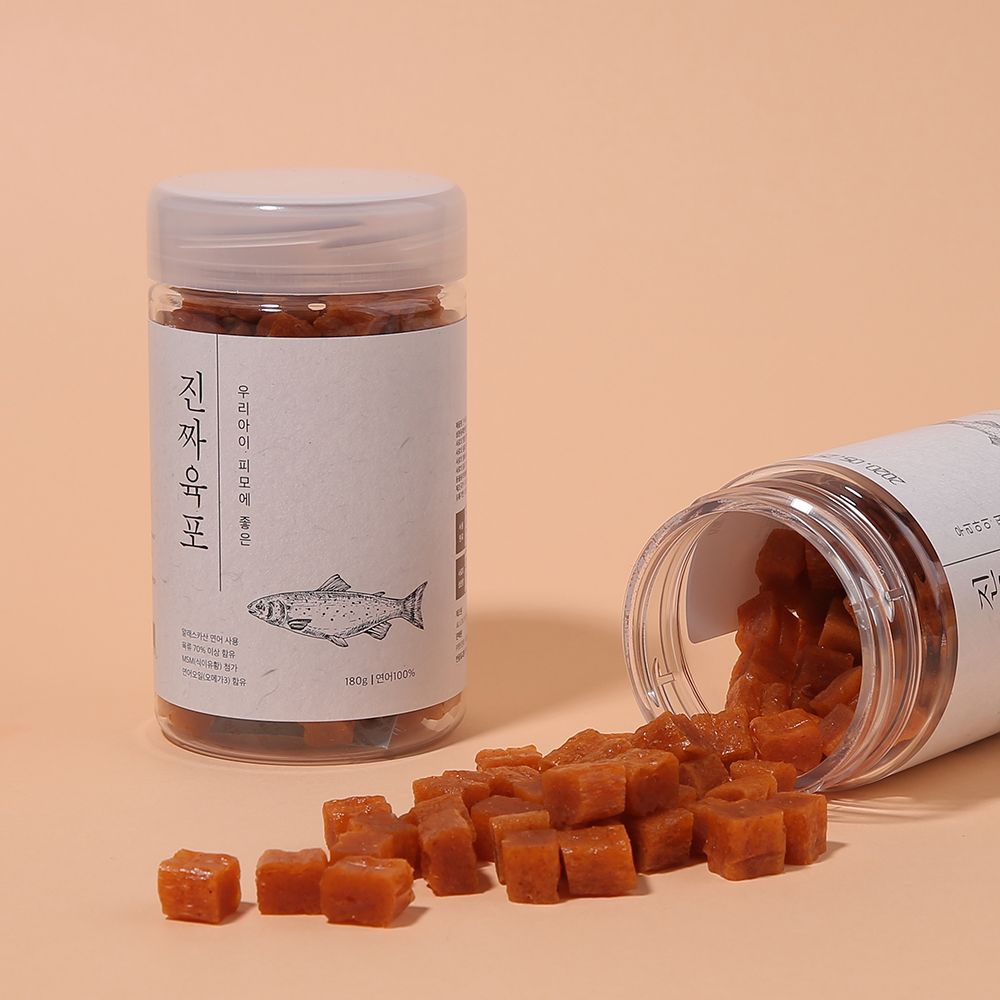 고기함량 70% 피모에 좋은 진짜육포 연어 180g 3번