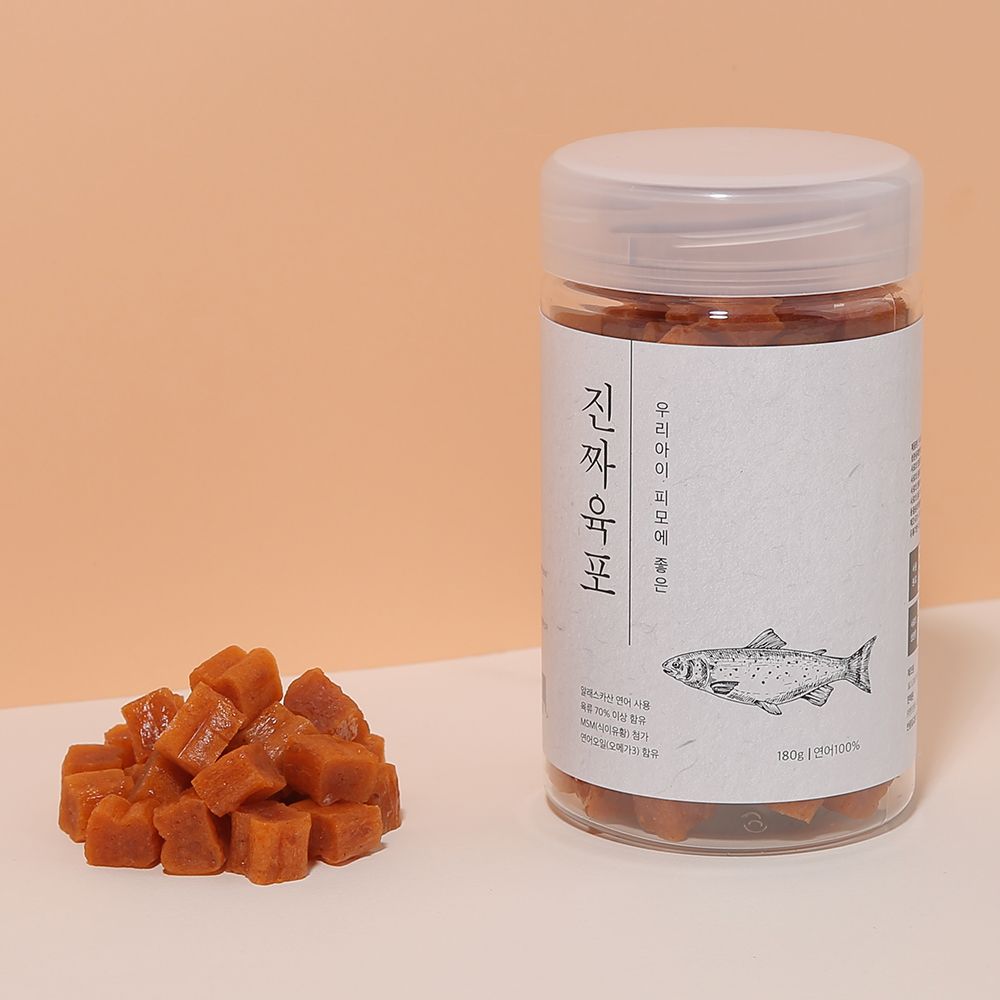 고기함량 70% 피모에 좋은 진짜육포 연어 180g 2번