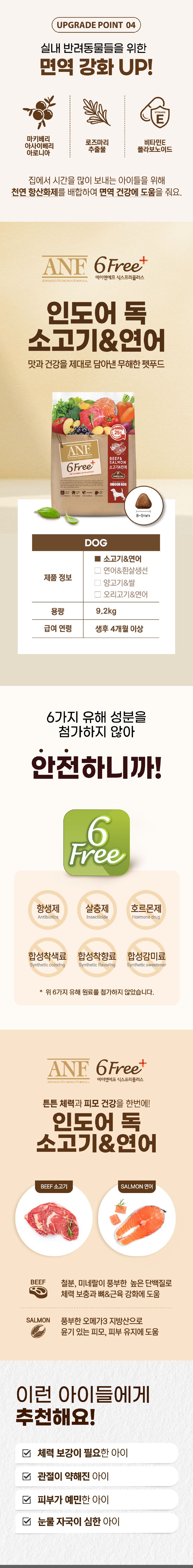 [NEW신상]ANF 독 6 Free 플러스 인도어 소고기&연어 9.2kg 3번째