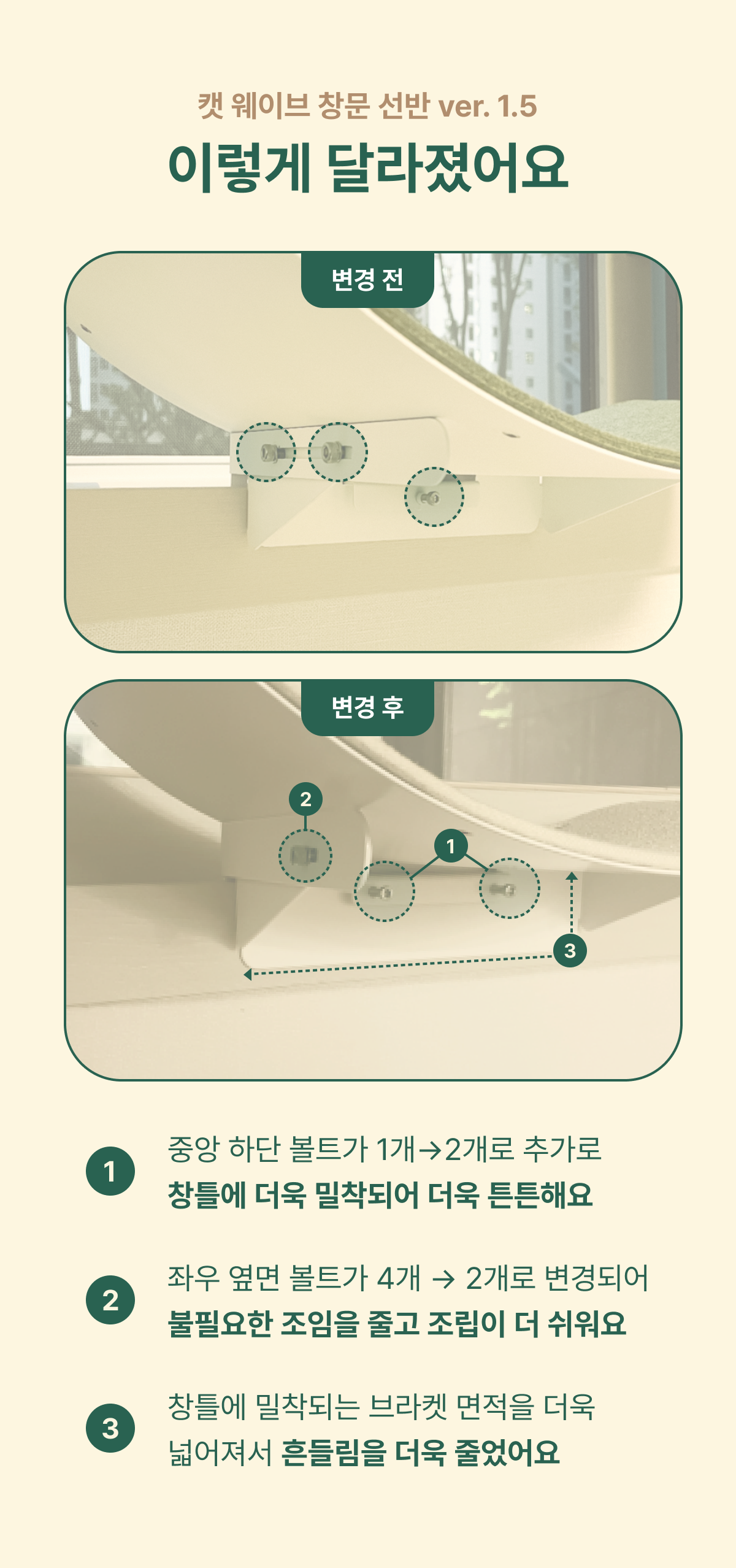 [무료배송] 피도테일 캣 웨이브 창문 해먹 + 벽고정 (매트포함) 버전 1.5 4번째