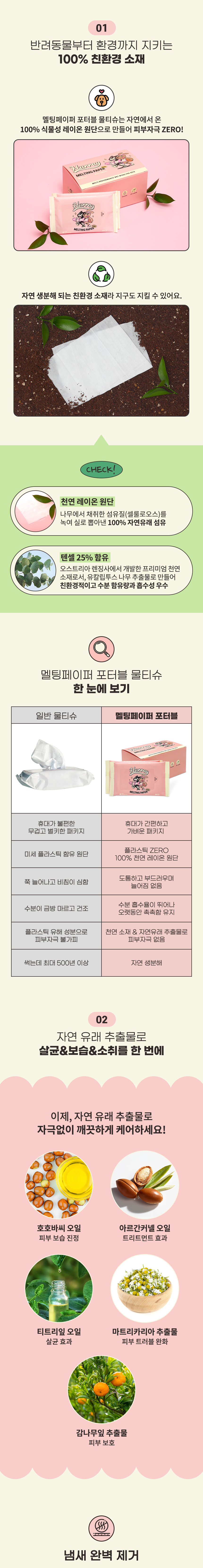 [무료배송] 허레이 멜팅페이퍼 130매 리필2개 + 포터블 50매 박스 11번째