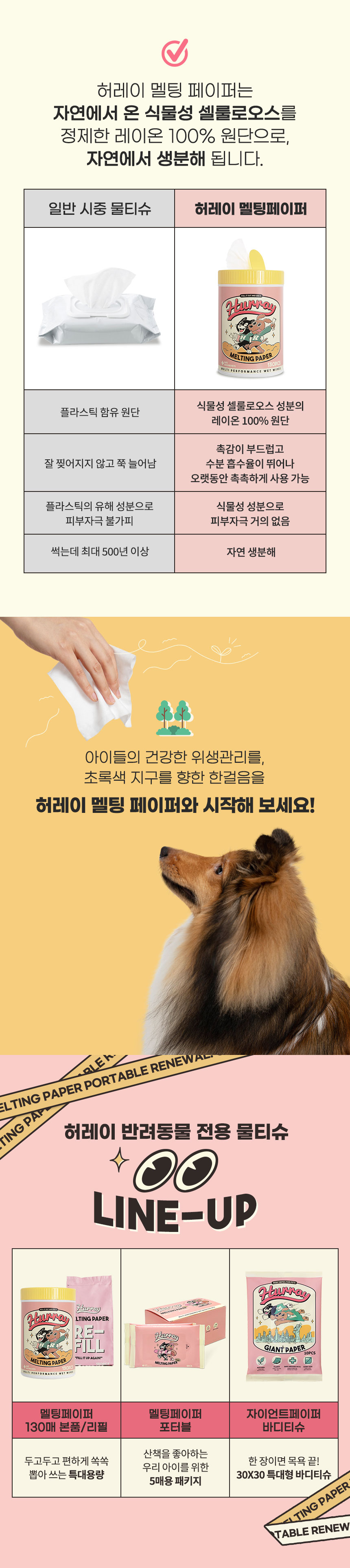 [무료배송] 허레이 멜팅페이퍼 130매 리필2개 + 포터블 50매 박스 37번째