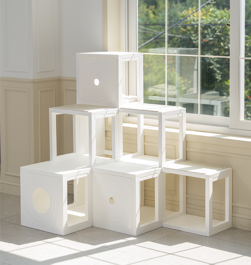 [NEW신상][무료배송] 큐빅스펫 숨숨집 캣타워 3X3 멀티 + 커버 세트 6color + 스크래쳐 1장 포함 46번째