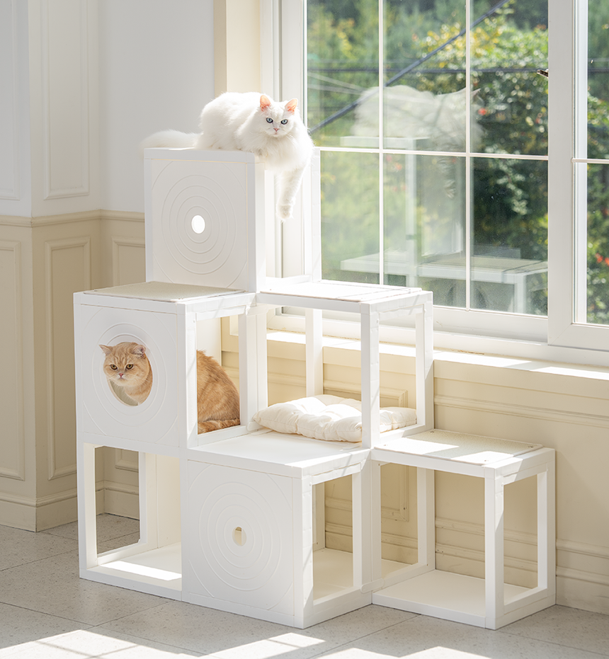 [NEW신상][무료배송] 큐빅스펫 숨숨집 캣타워 3X3 멀티 + 커버 세트 6color + 스크래쳐 1장 포함 22번째