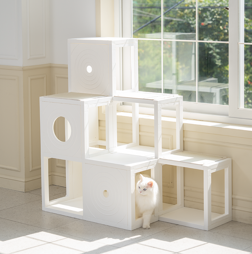 [NEW신상][무료배송] 큐빅스펫 숨숨집 캣타워 3X3 멀티 + 커버 세트 6color + 스크래쳐 1장 포함 27번째