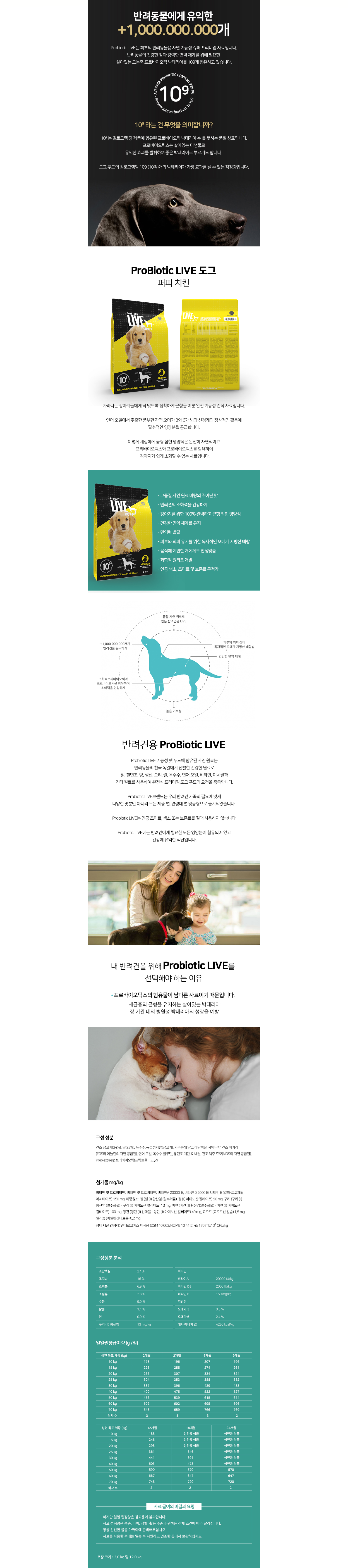[무료배송] 프로바이오틱 라이브 독 치킨 퍼피 3kg 1번째