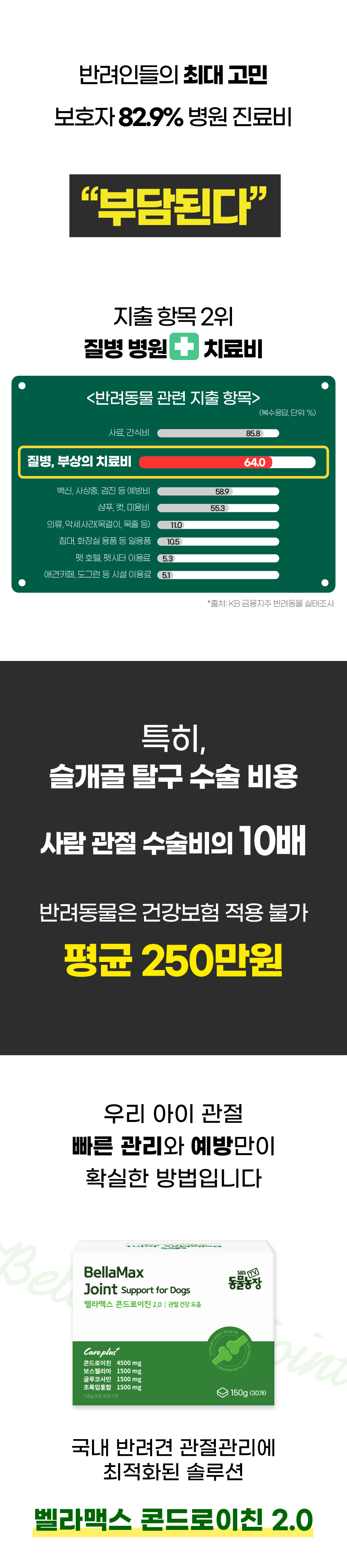 벨라맥스 SBS TV 동물농장 콘드로이친 강아지 관절 슬개골 영양제 150g 6번째