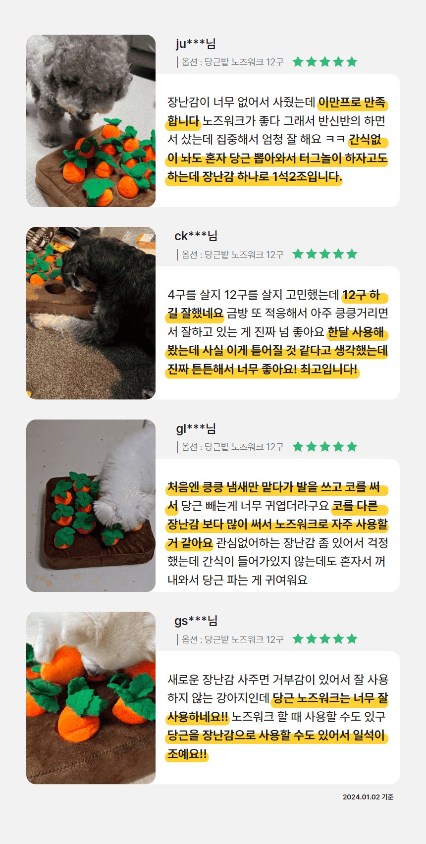 [무료배송] 노는 개 최고양 당근밭 노즈워크 12구 프리미엄 2번째