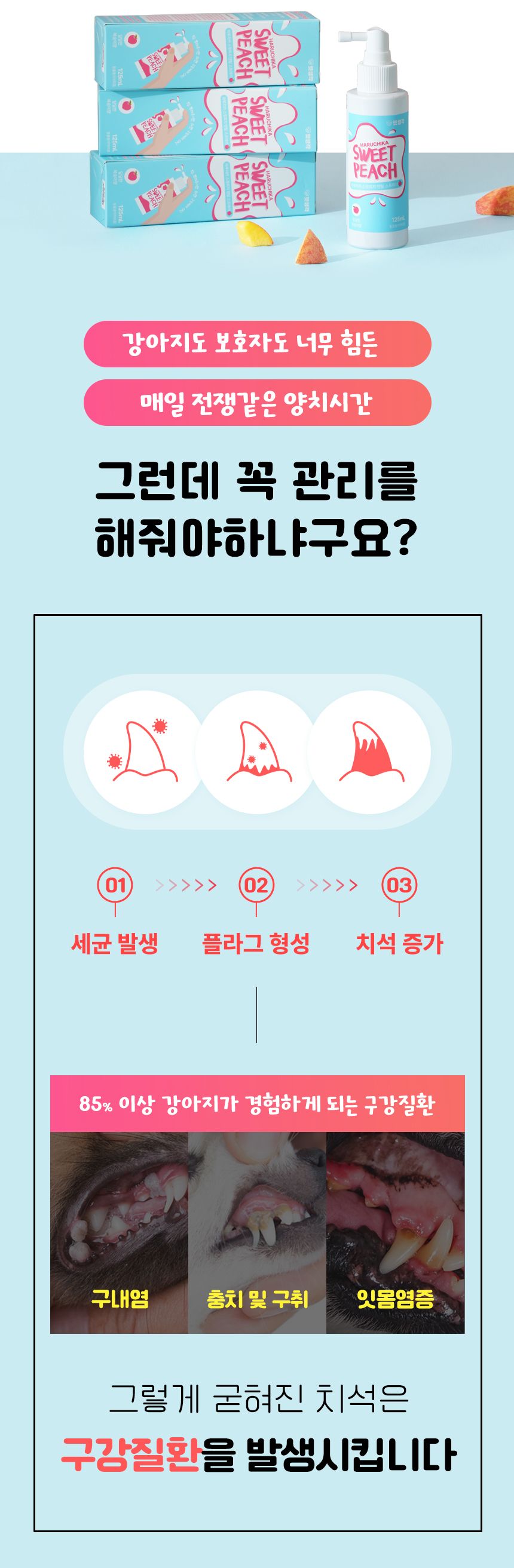 펫생각 독 하루치카 스윗피치 덴탈 스프레이 125ml 8번째