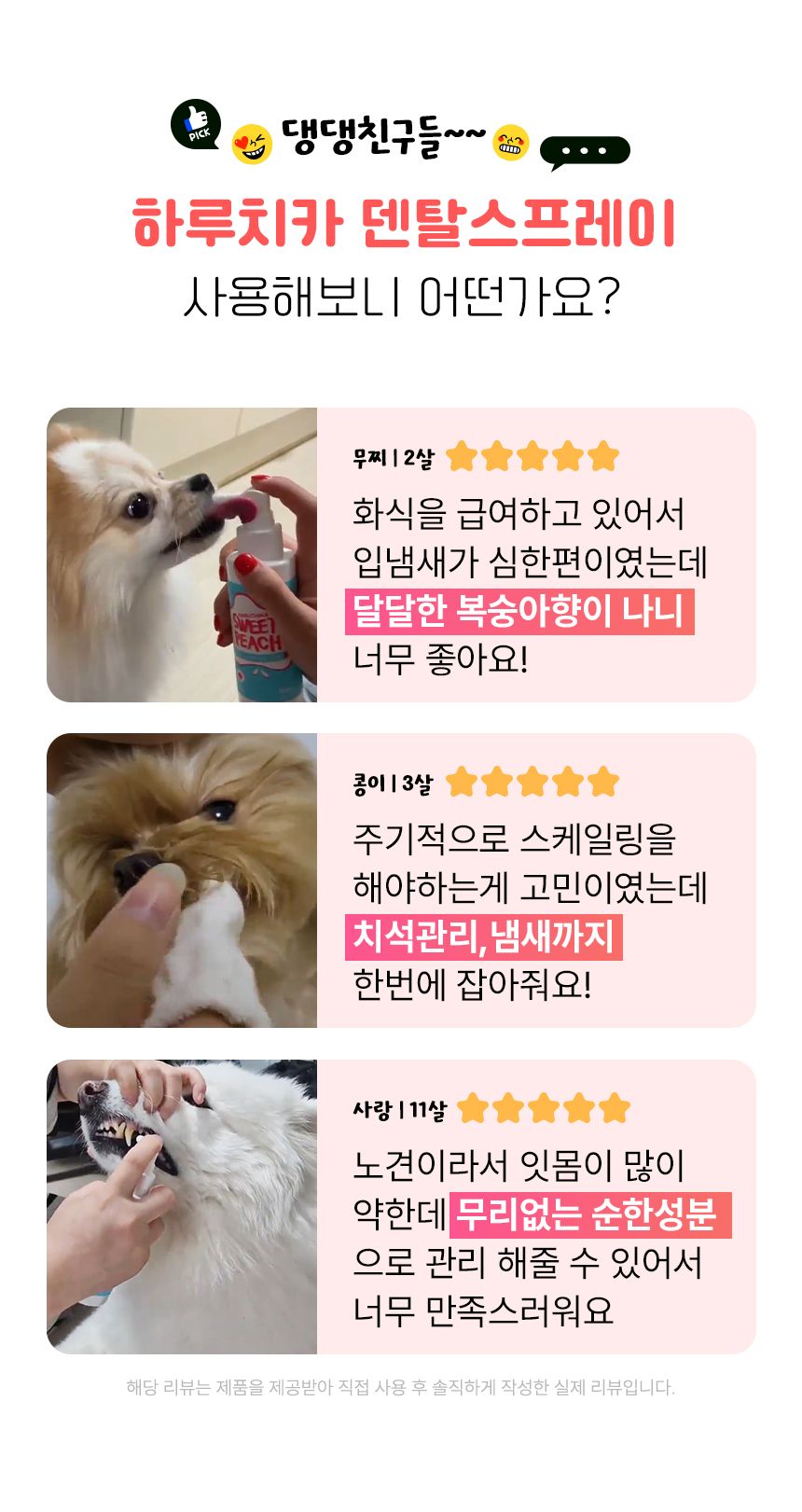 펫생각 독 하루치카 스윗피치 덴탈 스프레이 125ml 5번째