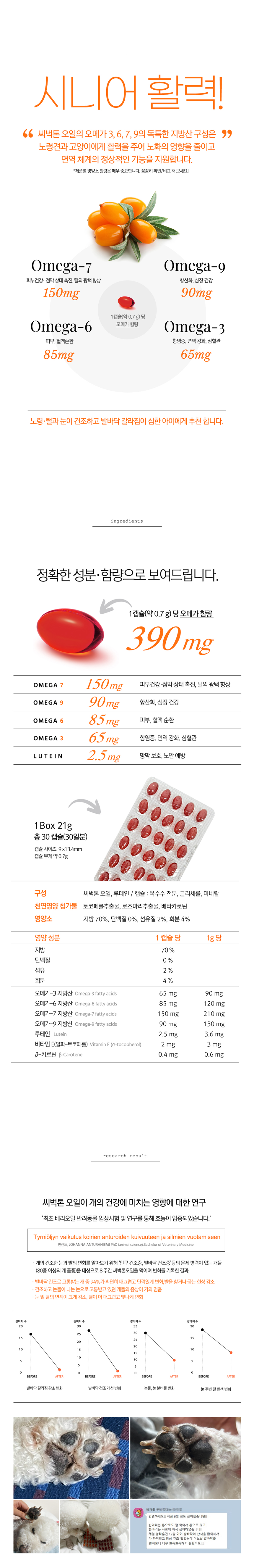 [무료배송] 렘미끼 베리오메가 씨벅톤 핀란드산 노견영양제 식물성오메가 30캡슐 3번째