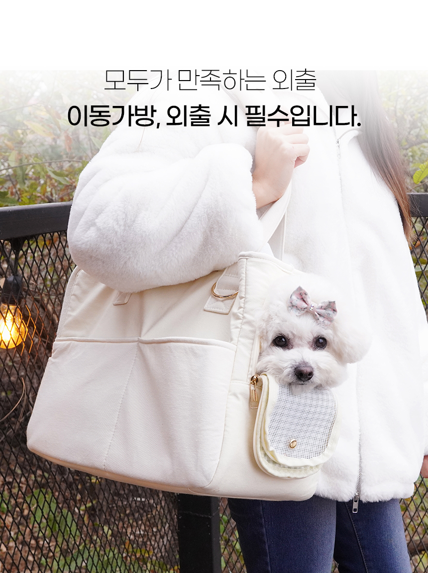 [NEW신상][무료배송] 개과천선 독 레일리 이동가방 (라이트 아이보리/다크 그레이) 3번째