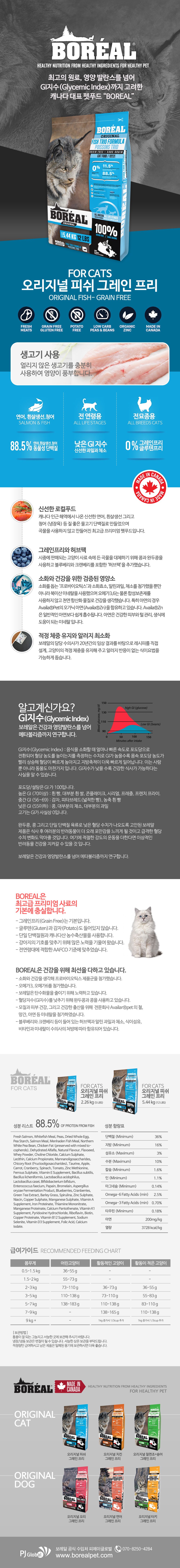 [사료샘플] 보레알 캣 오리지날 그레인프리 피쉬 40g 0번째