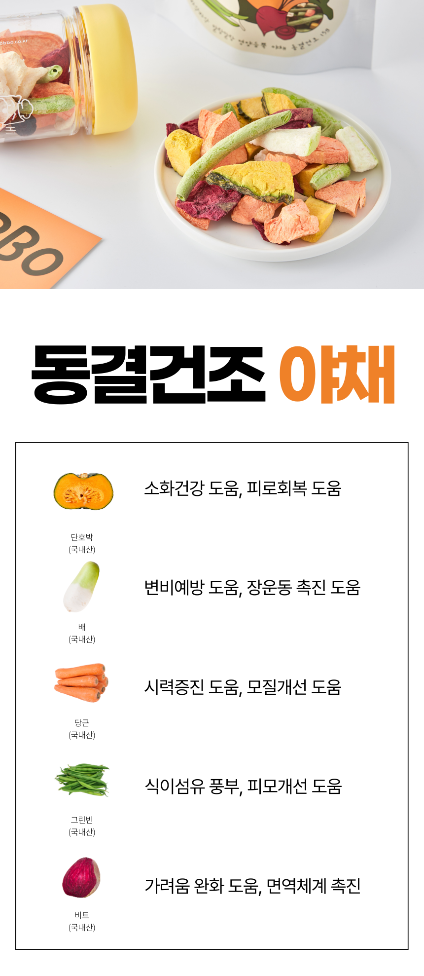 [무료배송] 뽀뽀제과 독 동결건조 과채 4종세트 12번째