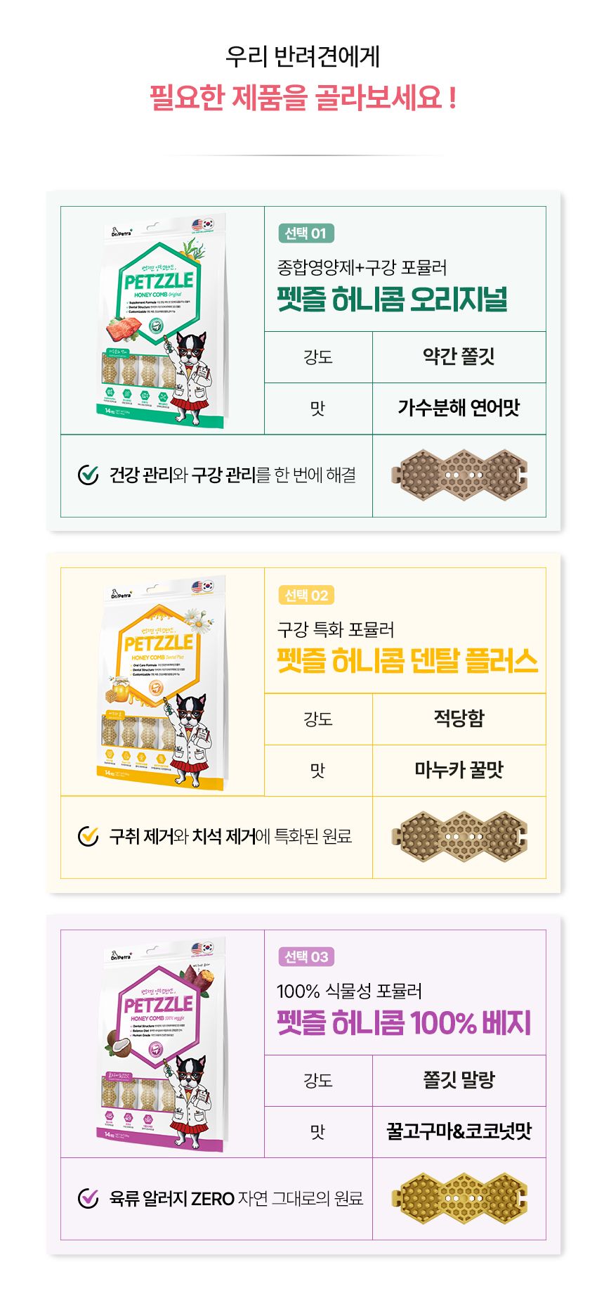 [신상특가] 닥터페트라 펫즐 허니콤 오리지널/덴탈플러스 14개입 23번째