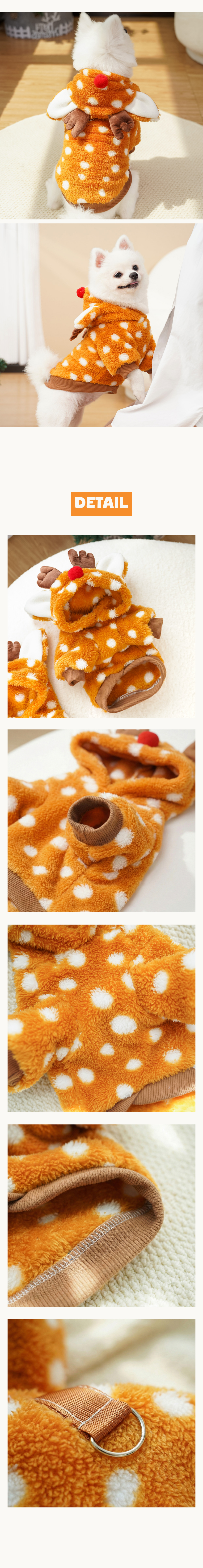 [NEW신상][무료배송] 큰강아지 크리스마스 루돌프 후드티 코스튬 M-2XL 5번째