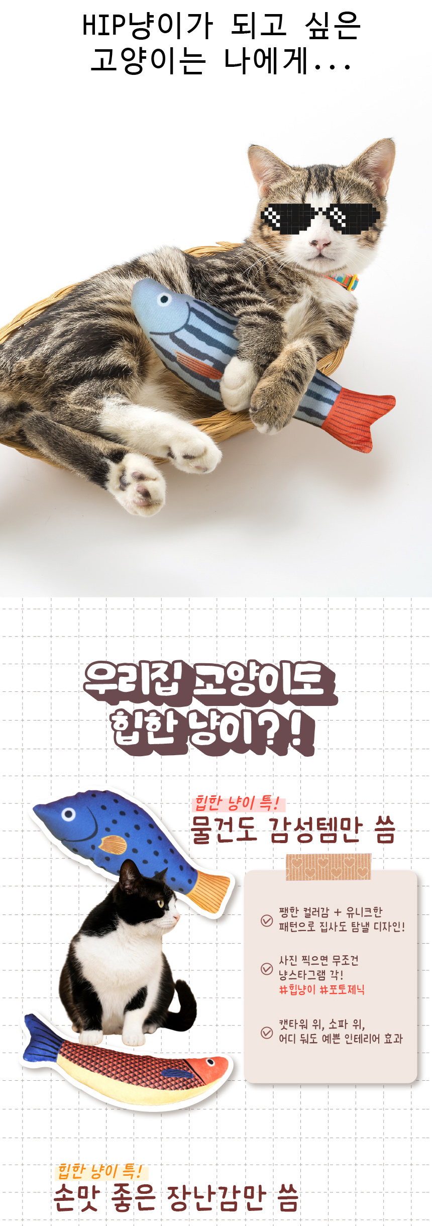 [NEW신상][무료배송] [랜덤발송] 애구애구 젤리피쉬 캣닢 물고기 인형 3set 3번째