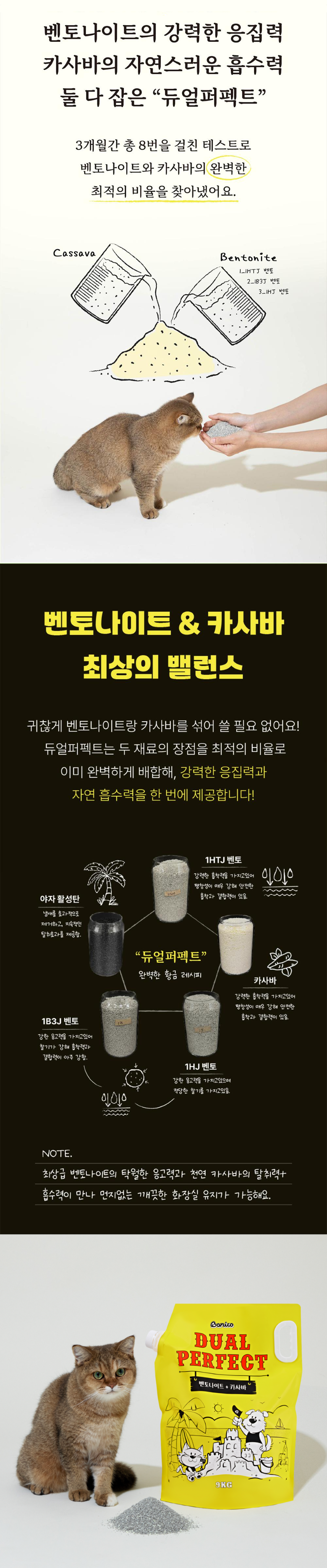 [NEW신상][무료배송] 보니코 캣 듀얼퍼펙트 (벤토나이트+카사바) 9kg 4번째