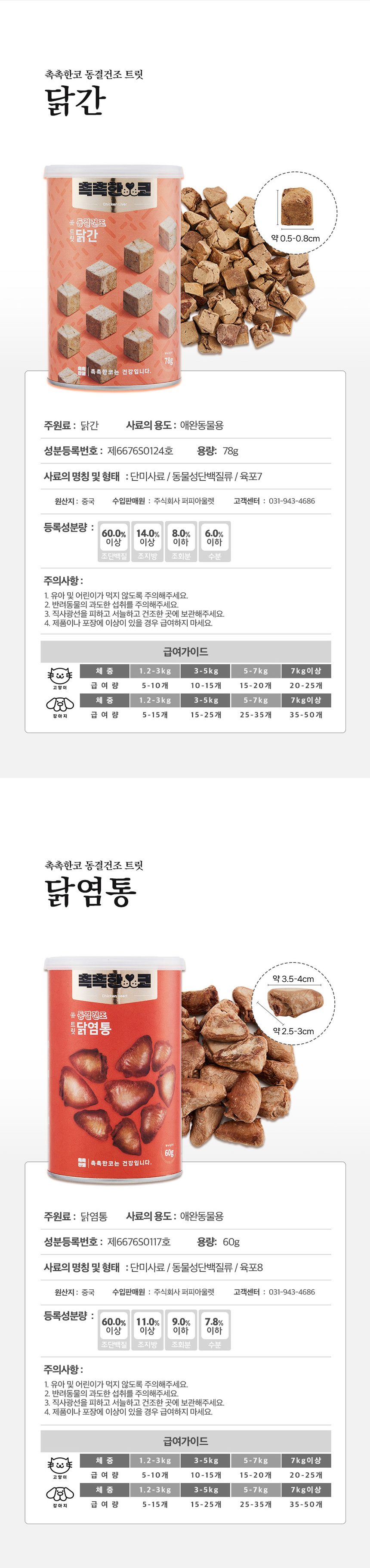 [무료배송][2개] 촉촉한코 동결건조 트릿 오리가슴살 58g 4번째