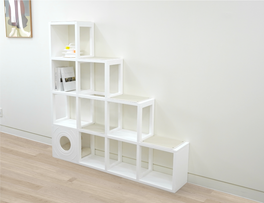 [NEW신상][무료배송] 큐빅스펫 계단형 숨숨집 6단 캣타워 3X3+ 커버 세트 6color  +스크래쳐1장 포함 44번째