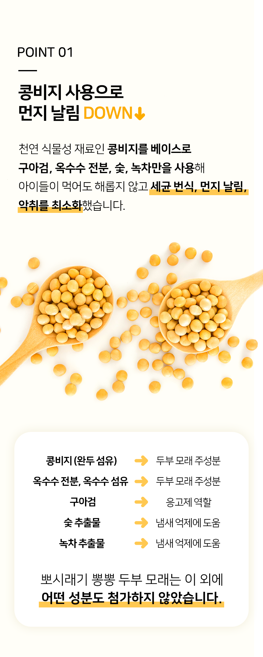 [무료배송] 뽀시래기 뽕뽕 두부 모래 녹차 7L 6개입 5번째