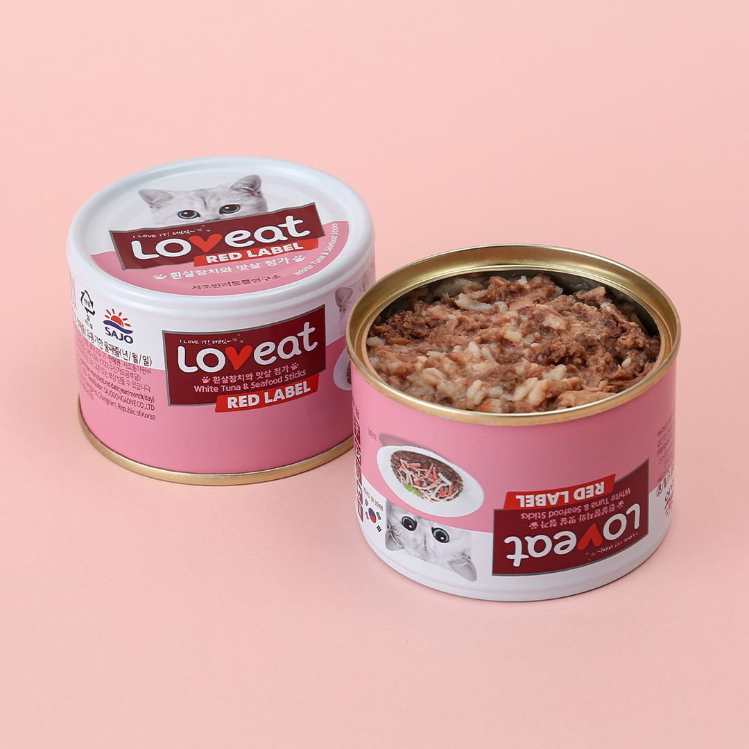 사조 캣 러브잇 레드라벨 흰살참치&맛살 캔 160g 1번