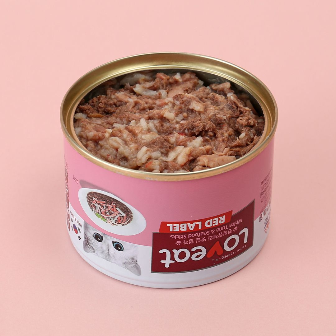 사조 캣 러브잇 레드라벨 흰살참치&맛살 캔 160g 2번