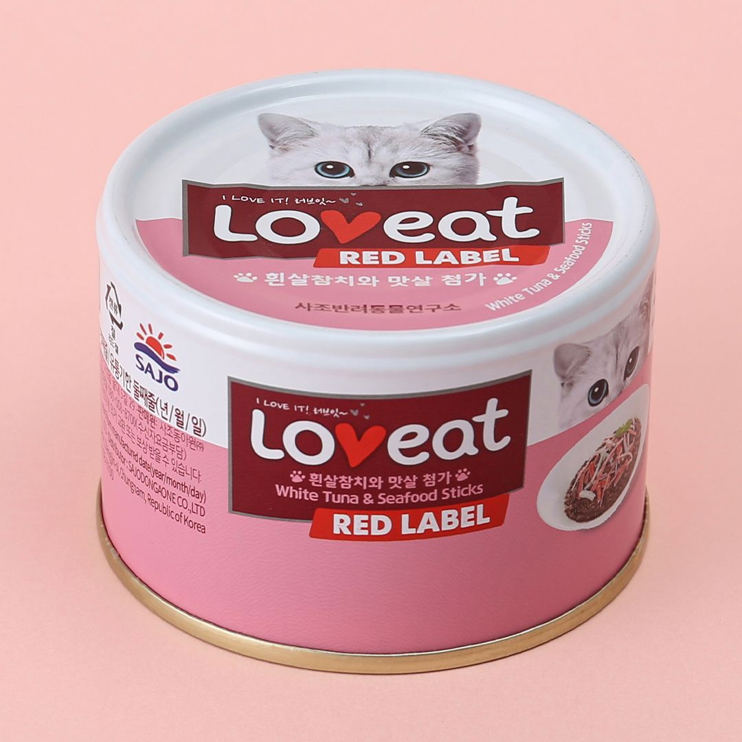사조 캣 러브잇 레드라벨 흰살참치&맛살 캔 160g 0번