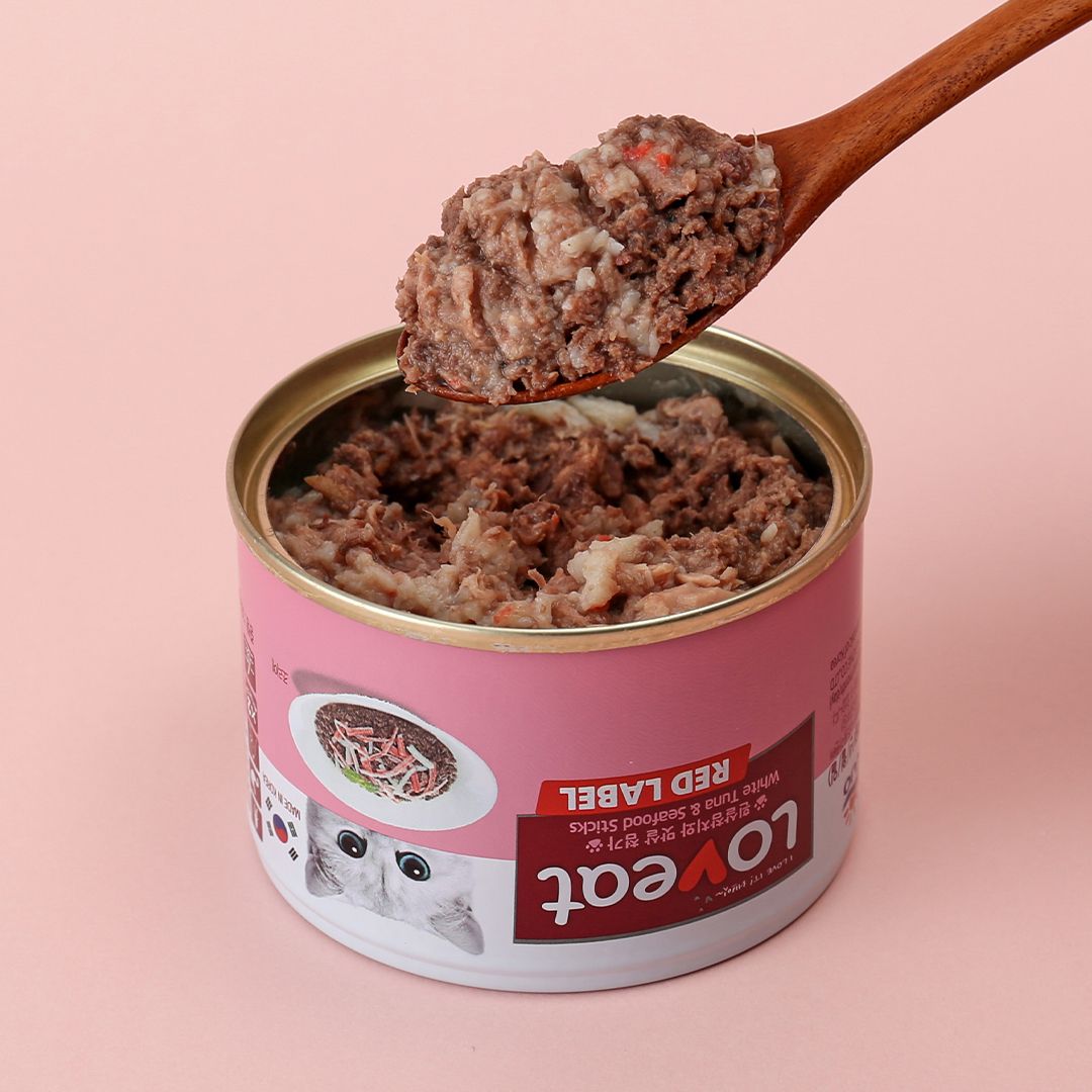 사조 캣 러브잇 레드라벨 흰살참치&맛살 캔 160g 3번
