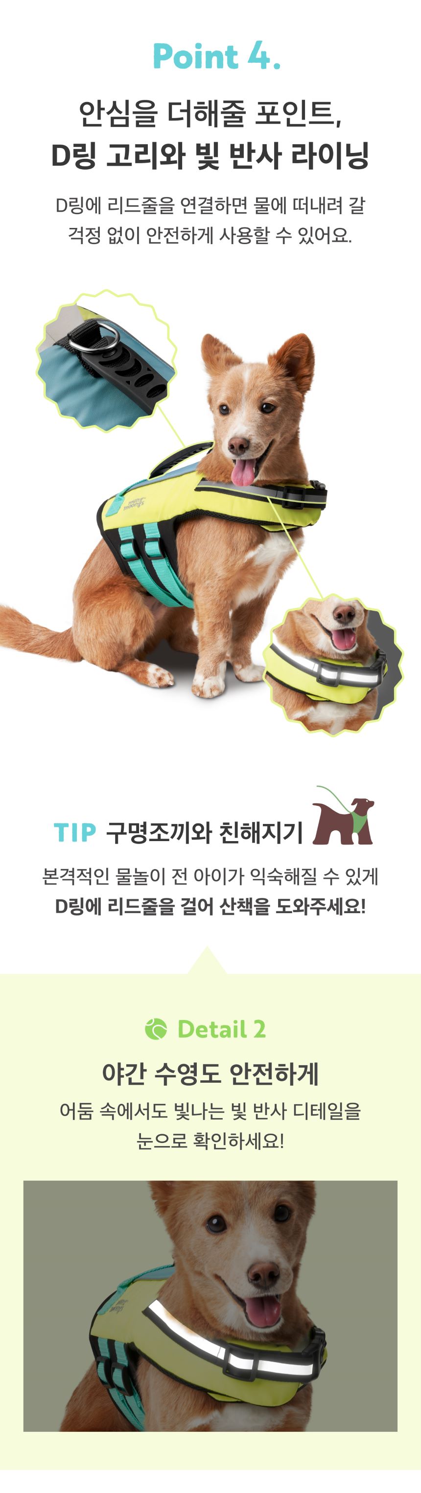 [무료배송] 멍뭉스 물놀이 세이프가드 구명조끼 S-XL 7번째