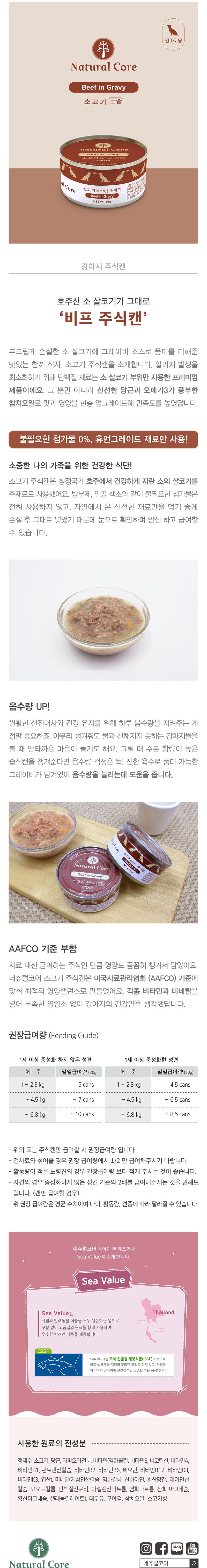 네츄럴코어 독 비프 캔 80g 1번째