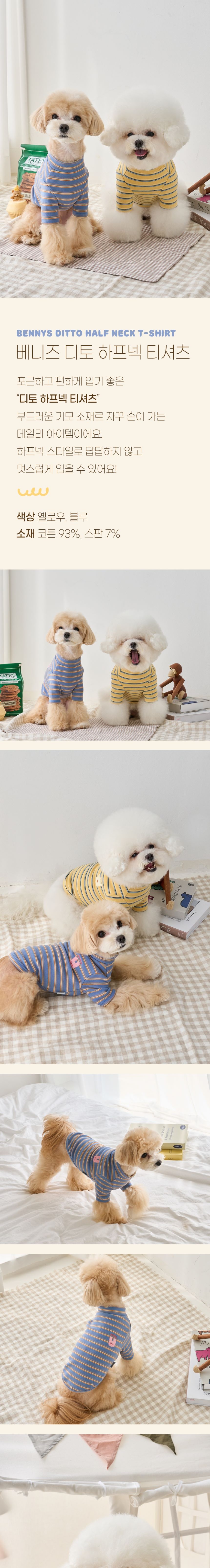 [무료배송] 베니즈 디토 하프넥 티셔츠 옐로우 S-XL 1번째