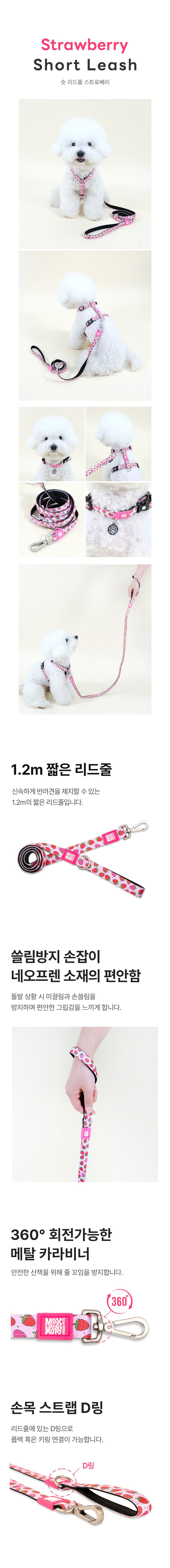 [무료배송] 맥스앤몰리 숏 리드줄 리틀몬스터/스트로베리/트로피칼/블루오션/워터멜론 XS-L 5번째