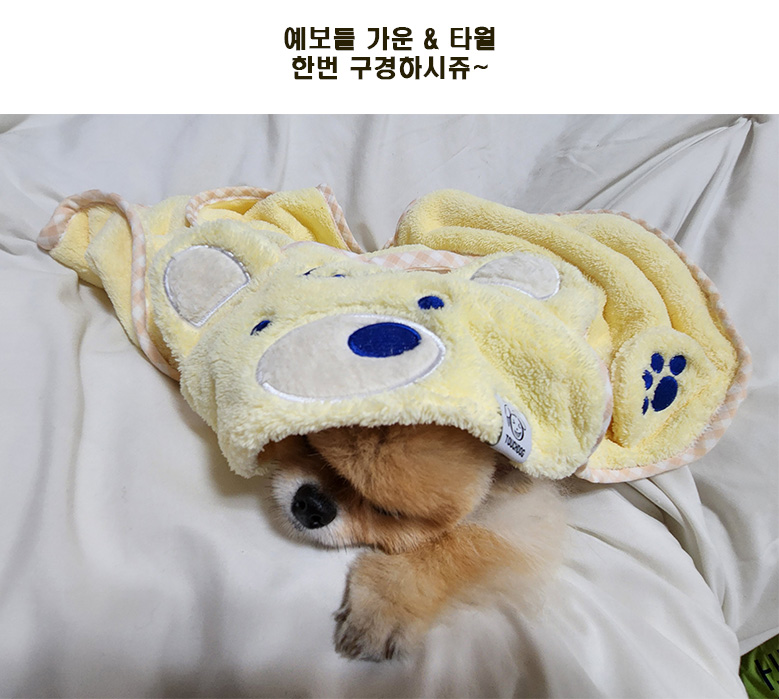 [무료배송] 예보들 가운 타월 블루/아이보리 2번째