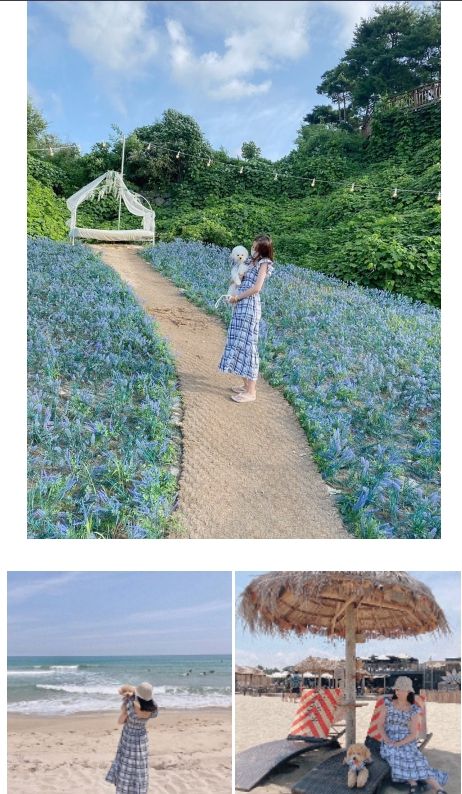 [무료배송] 찰리롤리 바캉스 체크 원피스 베이지/블랙 S-2XL 18번째