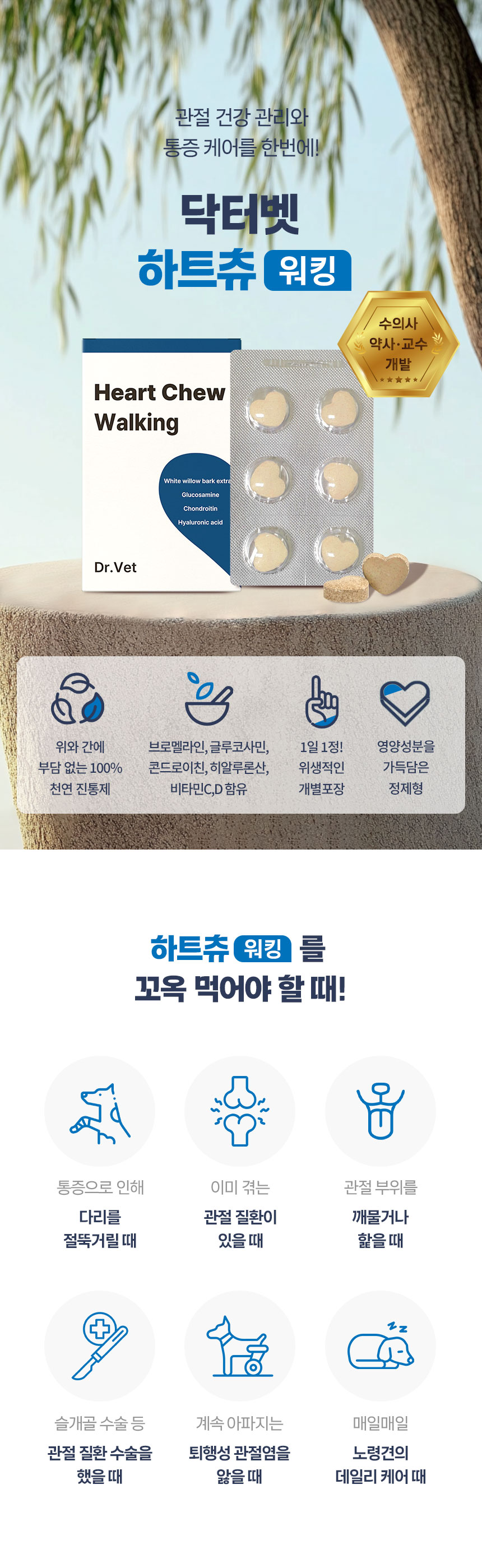 [무료배송] 닥터벳 하트츄 워킹 관절 통증 영양제 30정 2번째