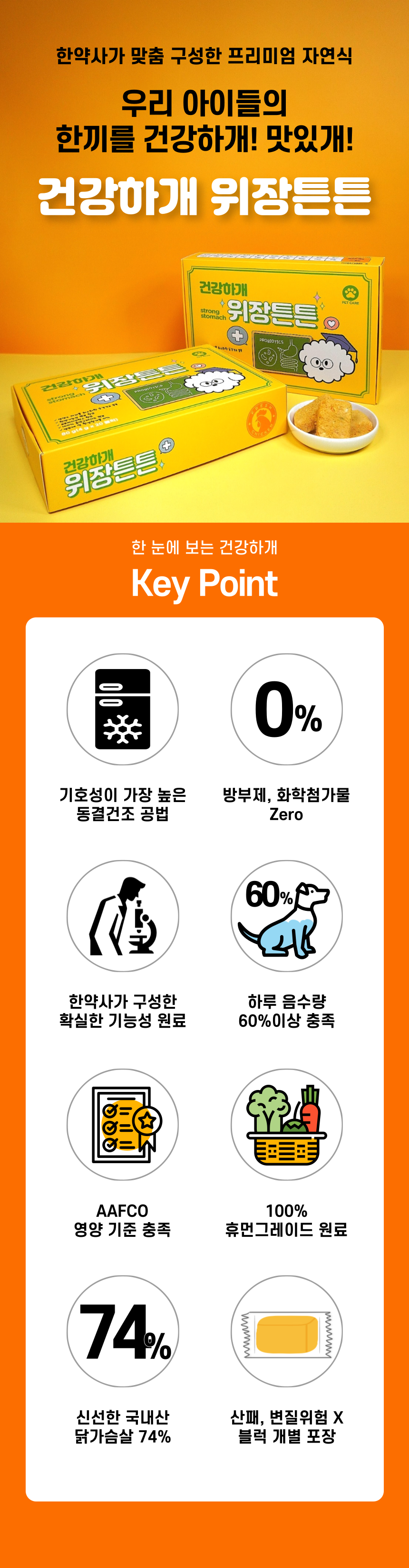 [NEW신상][무료배송] 건강하개 독 위장튼튼 동결건조 화식 닭 (4g*20블럭) 2번째