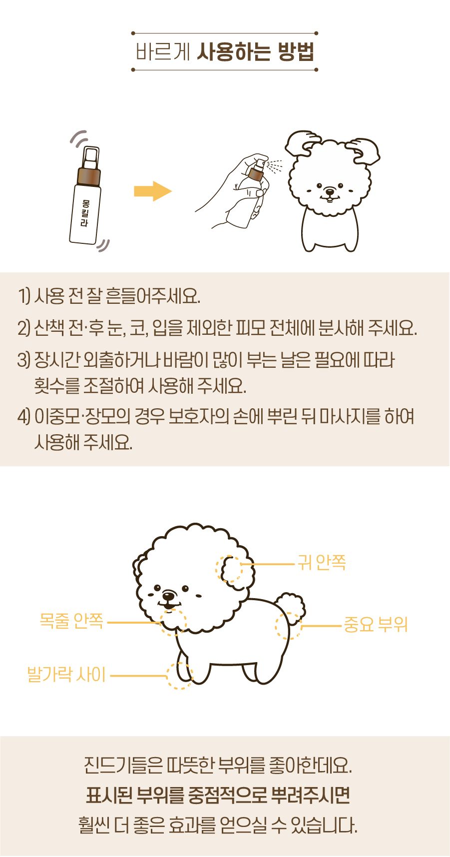 [무료배송] 바스몽 몽킬라 산책 스프레이 250ml 14번째