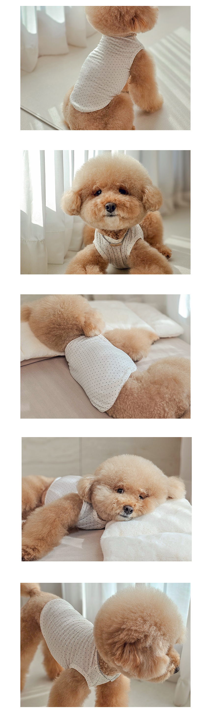 [NEW신상][무료배송] 개달당 왕왕늘어나 도트 냉감 쿨링 민소매 티셔츠 실내복 (1+1 이벤트) 5번째