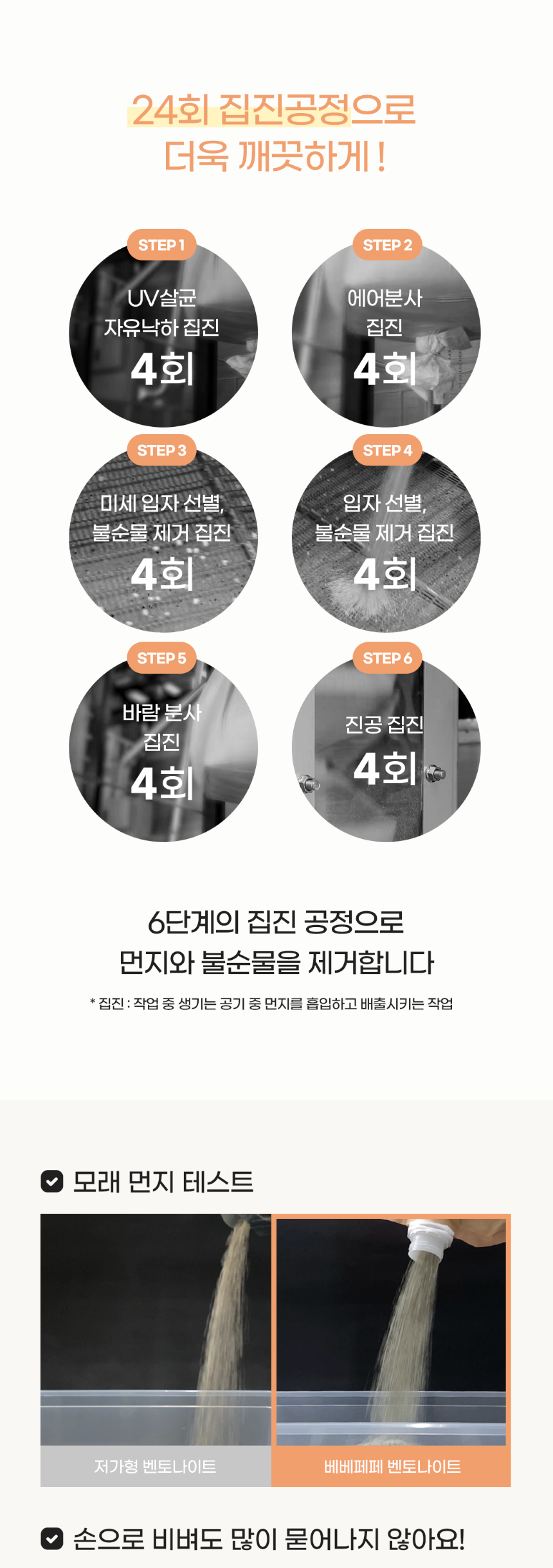 [무료배송] 베베페페 프리미엄 고양이모래 벤토나이트 오리지널 6kg 3번째