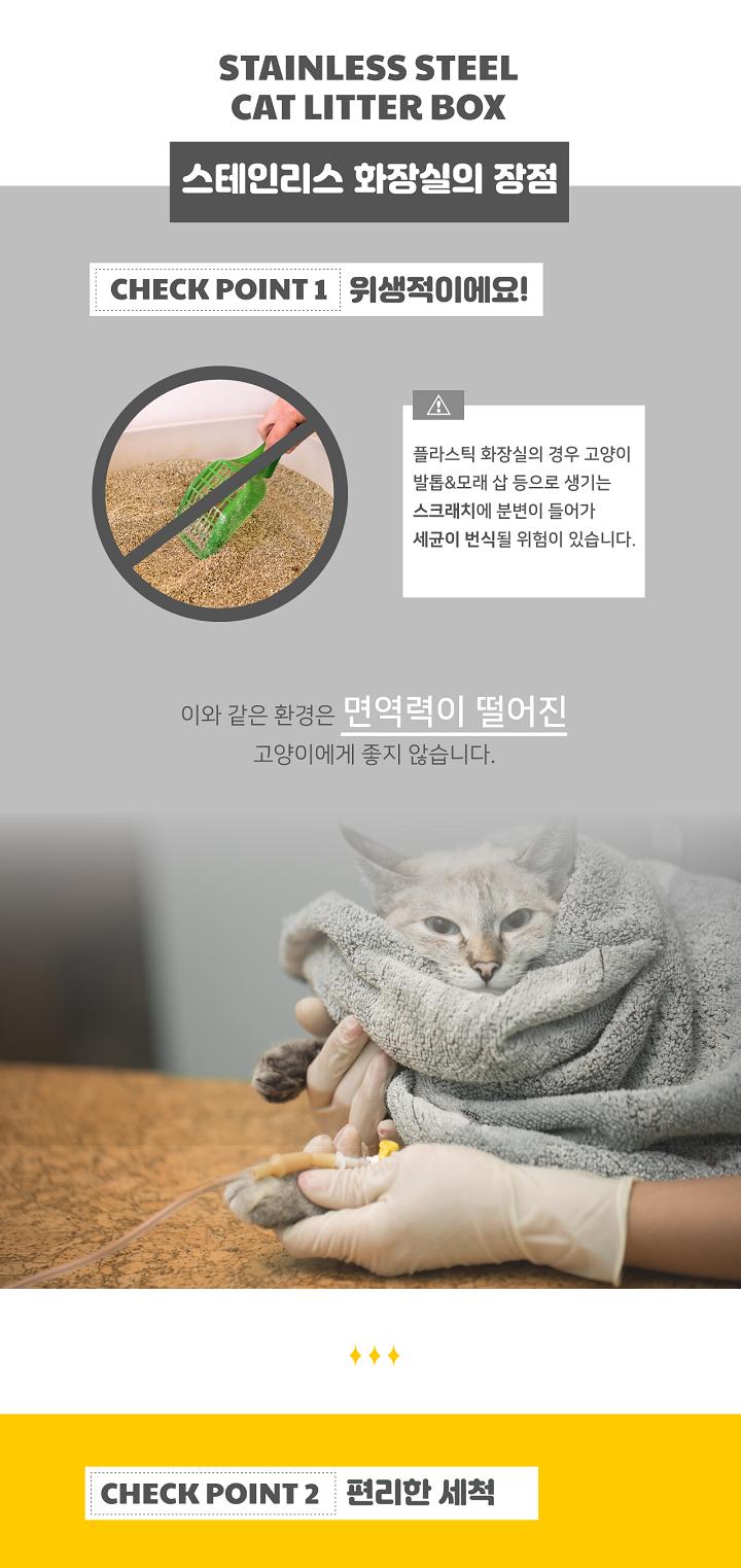 [무료배송] 비마이펫 고양이 스테인리스  화장실 대형/특대형 3번째