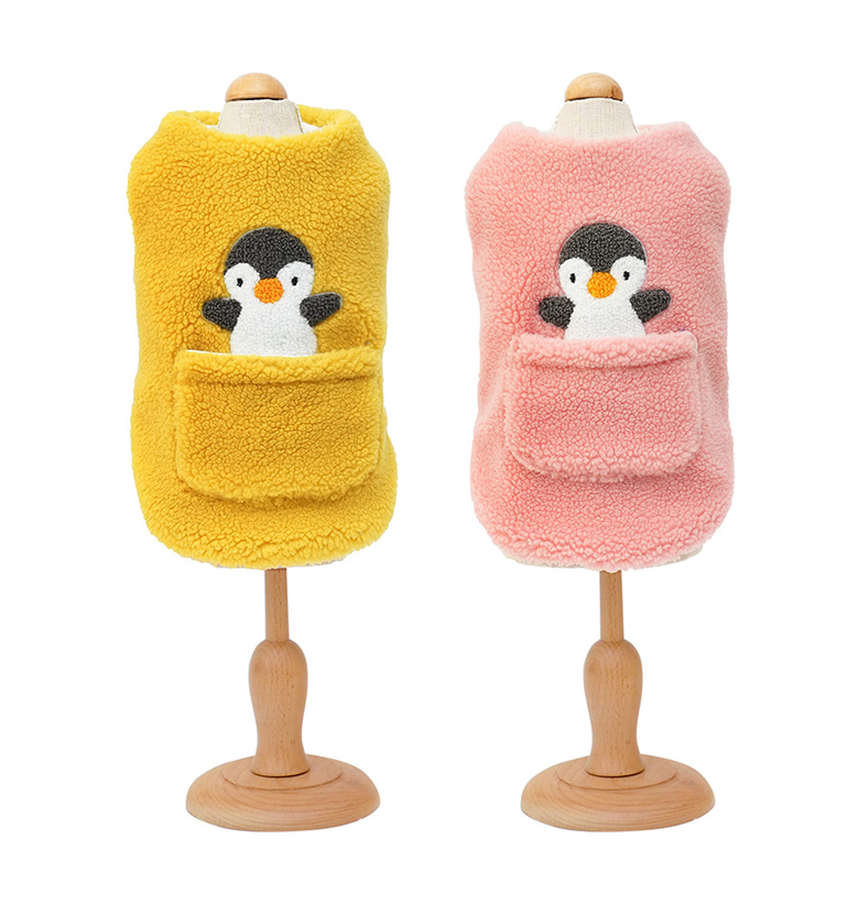 [NEW신상][무료배송] 준성펫 아기펭귄 후리스 조끼 (핑크/옐로우) 11번째