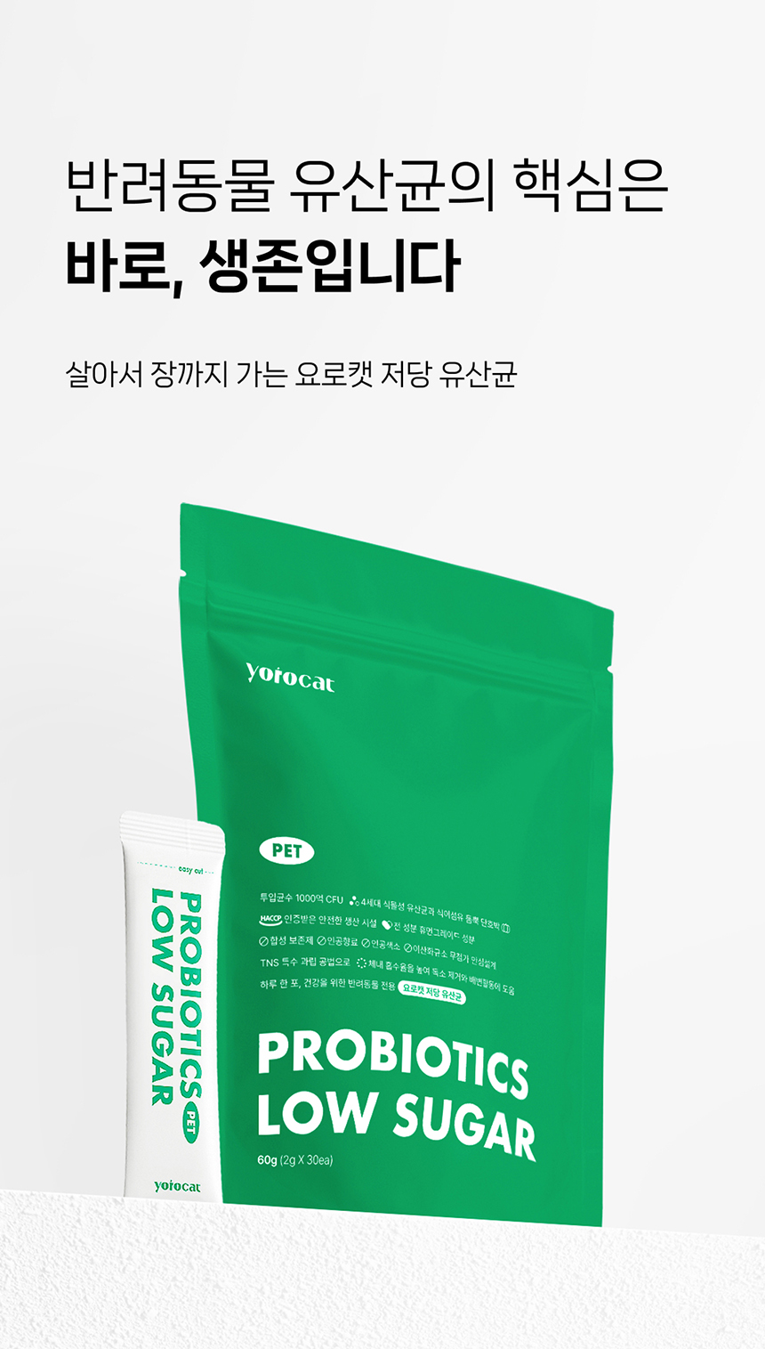 [NEW신상][무료배송] 요로캣 저당 유산균 60g (2g*30일) 2번째