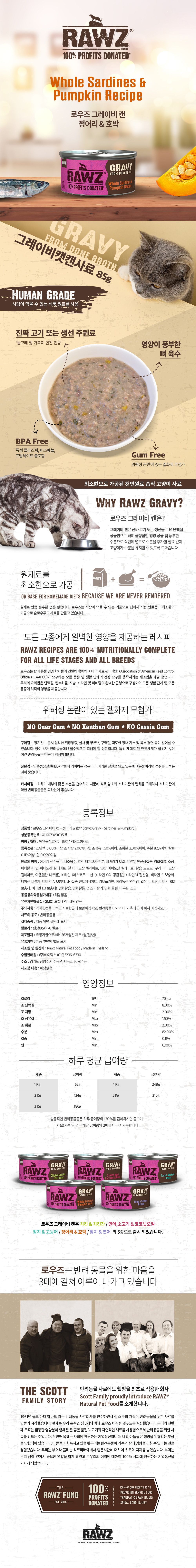 로우즈 캣 그레이비 캔 정어리&호박 85g 1번째