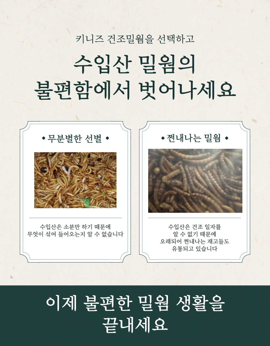 [NEW신상][무료배송] 키니즈 건조밀웜 150g 2번째