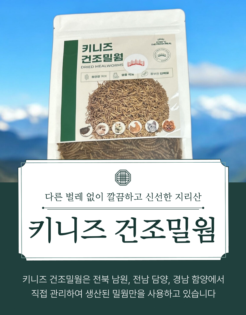 [NEW신상][무료배송] 키니즈 건조밀웜 150g 1번째